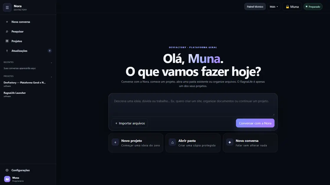 Interface da Nora