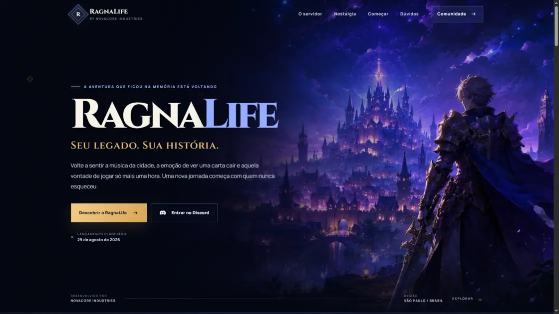 Página inicial do RagnaLife
